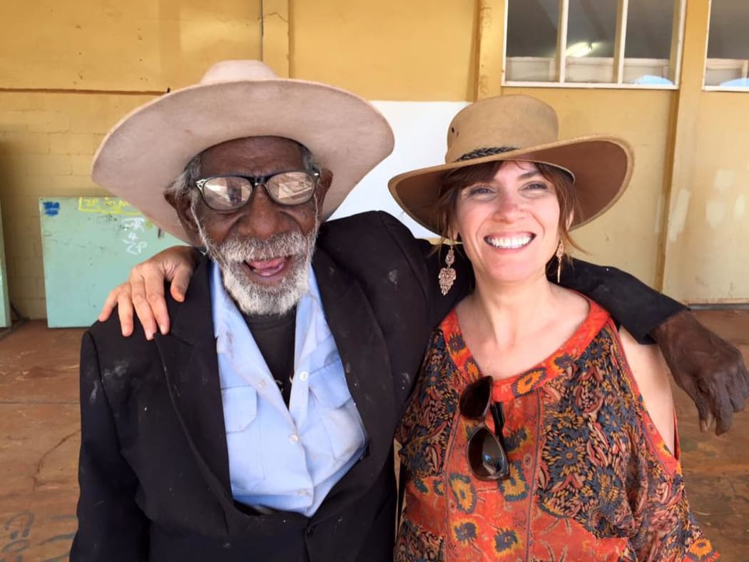 Warlpiri law man Henry Jackamarra Cook and Judith Crispin