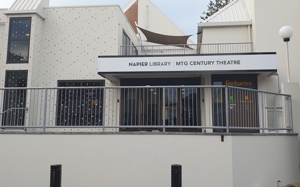 An empty Napier Library this afternoon after a potentially explosive substance was found.