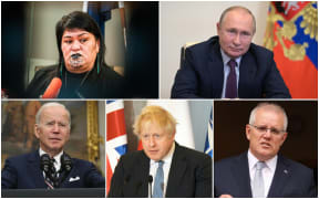 New Zealand Foreign Minister Nanaia Mahuta, Russian President Vladimir Putin, US President Joe Biden, UK Prime Minister Boris, Australian Prime Minister Scott Morrison
