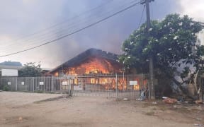 The Adkonect printing complex in Ranadi was among dozens of businesses destroyed in the riots.