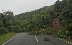A slip has closed the main highway on the South Island's West Coast at Fox River between Westport and Punakaiki.