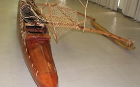 The canoe presented to Lolo Matalasi Moliga from Tuvalu.