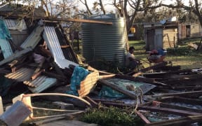 Devastation from TC Harold at Bouwaqa Village, Vatulele, Fiji.