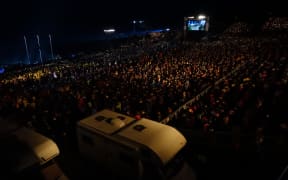 An image from the top of the broadcast tower during the services.