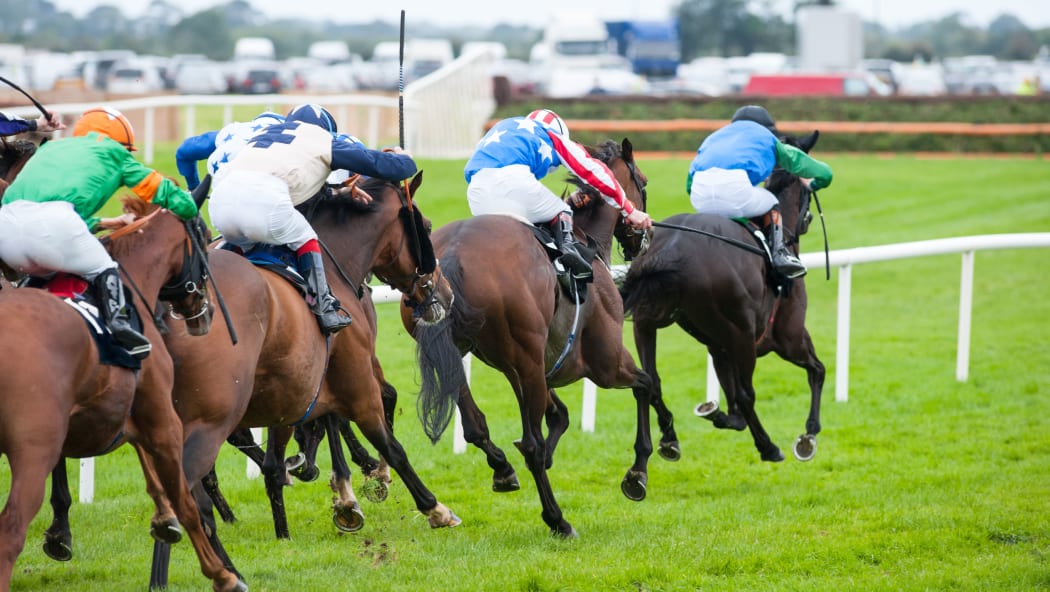 Stock image of horse racing