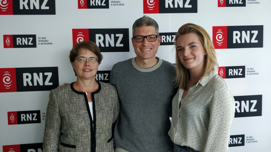 From left to right Julia Escardo-Paton , Jesse Mulligan, Hannah Warburton