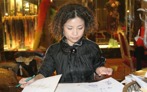 Renowned Chinese haute couture designer Guo Pei at her early age.