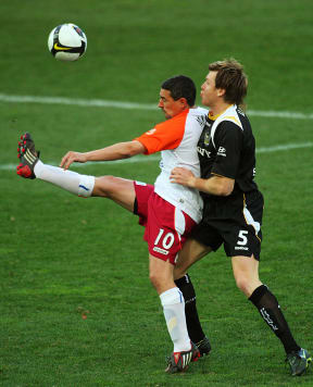 Karl Dodd [R] played for both the Phoenix and Roar teams during his playing career.
