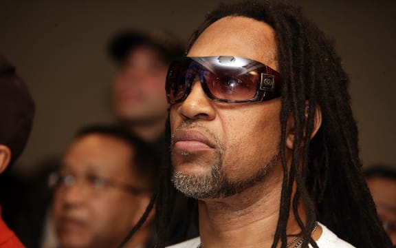 NEW YORK - FEBRUARY 28:  Hip hop pioneer Kool Herc speaks during a press conference to announce the launch of The Smithsonian's "Hip-Hop Won't Stop: The Beat, The Rhymes, The Life" at the Hilton Hotel February 28, 2006 in New York City.  (Photo by Scott Gries/Getty Images) *** Local Caption *** Kool Herc (Photo by Scott Gries / Getty Images North America / Getty Images via AFP)
