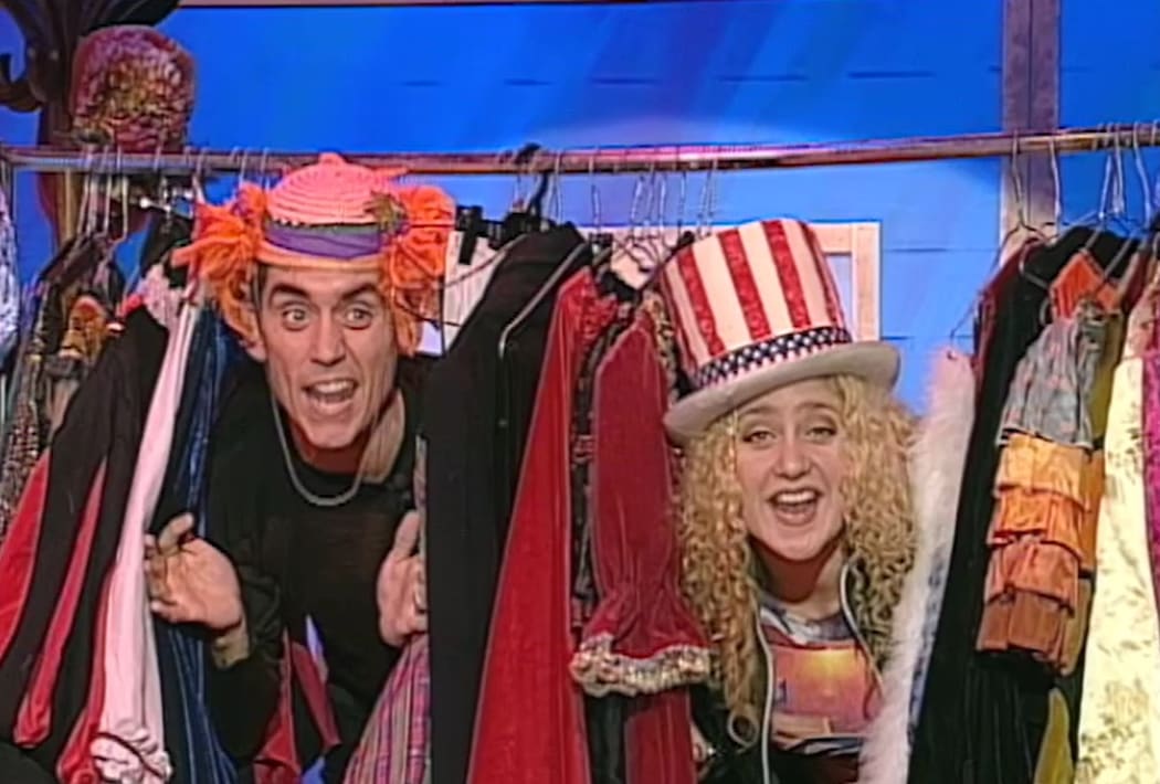Host Jason Gunn and Super Trooper Ainsley Allen on McDonalds Young Entertainers.