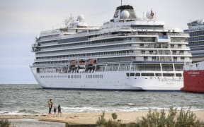 The cruise liner Viking Orion in 2020, moored at Station Pier in Melbourne.