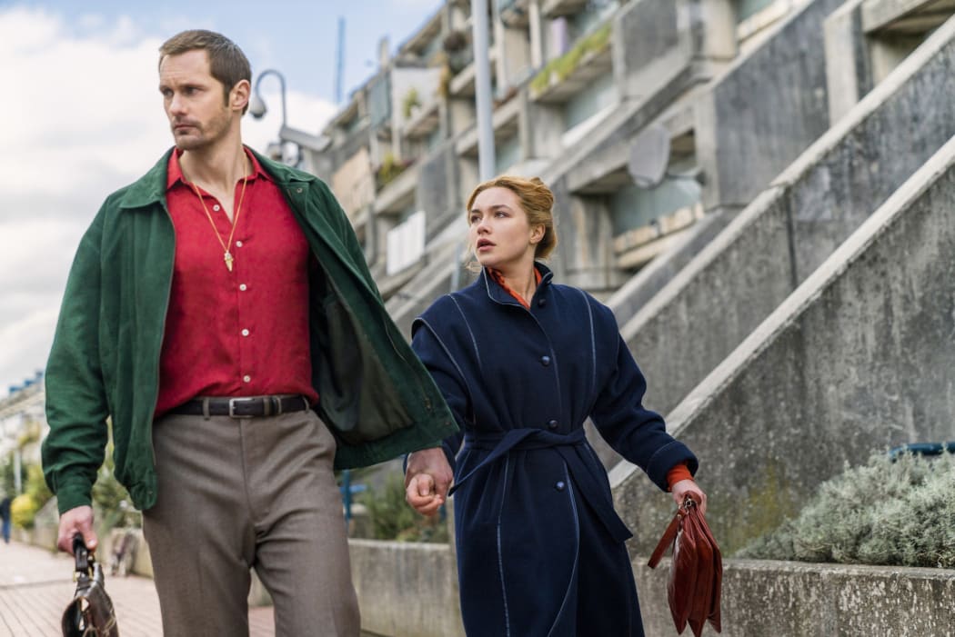 Alexander Skarsgård (Gaddi) and Florence Pugh (Charlie) in Park Chan-wook’s adaptation of John Le Carré’s The Little Drummer Girl for the BBC.