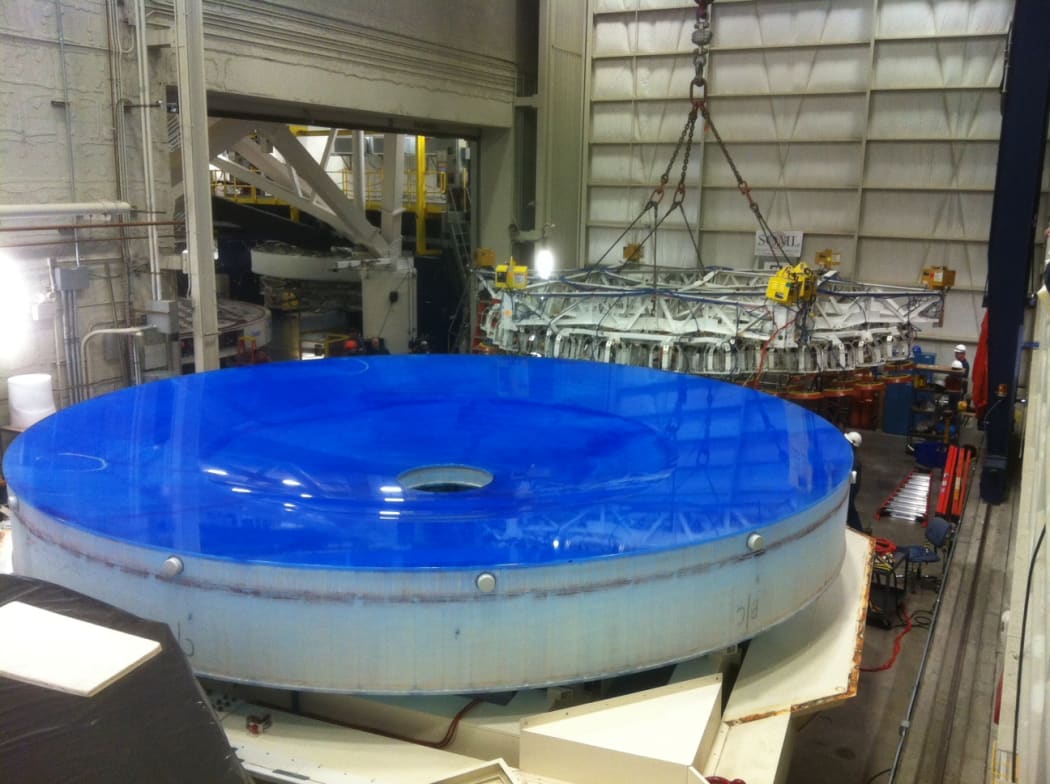 The huge mirror being built for the telescope.