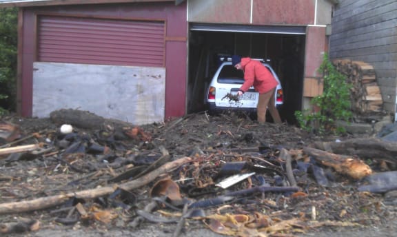 Debris washed up in front of south coast properties.