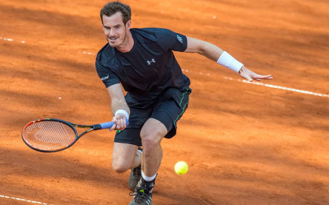 Andy Murray playing at the Munich Claycourt Open in Germany.