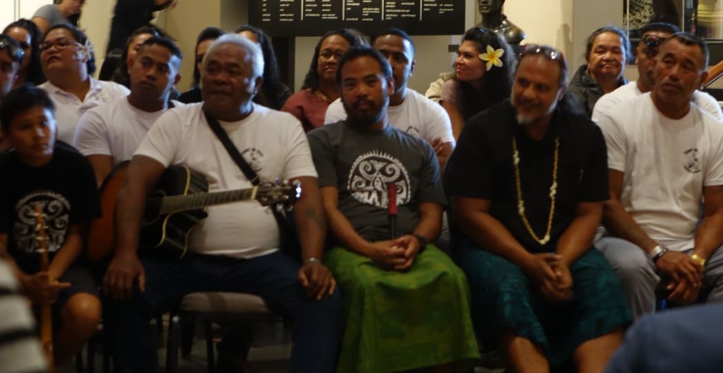Steev Maka, second right, with members of the Wallisian group from New Caledonia.