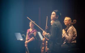 Violist Richard O'Neill with members of the New Zealand String Quartet