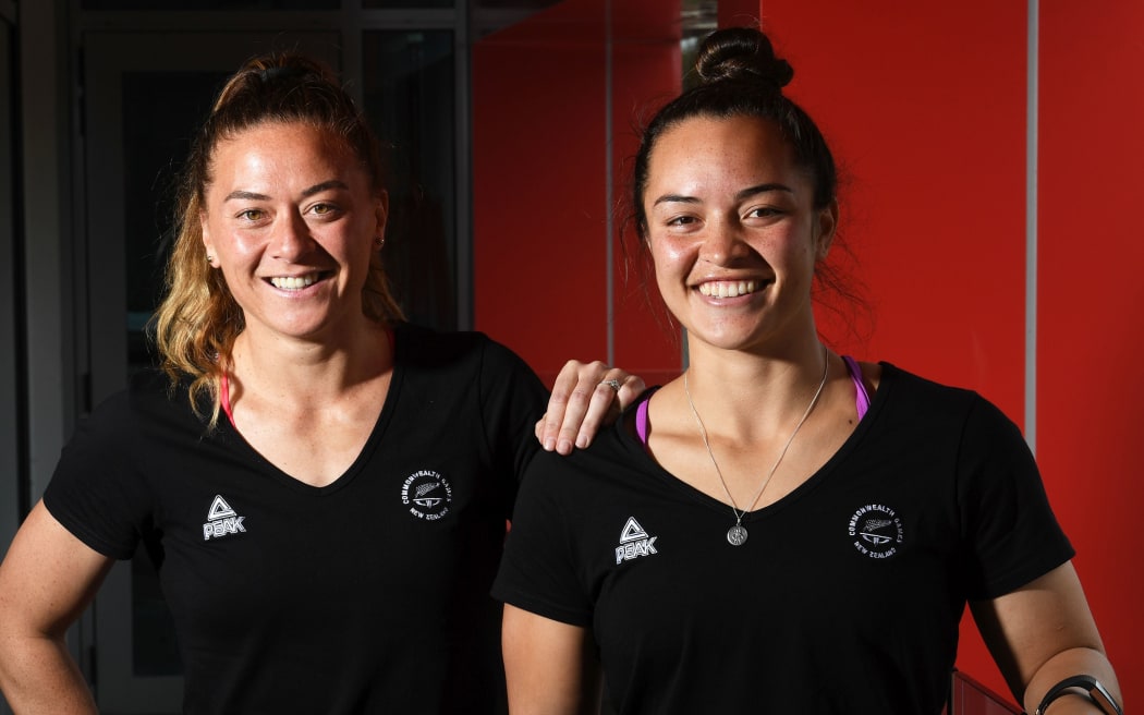 Sevens Rugby players Niall WIlliams and Theresa Fitzpatrick who are set to be among the largest New Zealand team to compete at a Commonwealth Games.