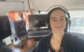 Inside the caravan.