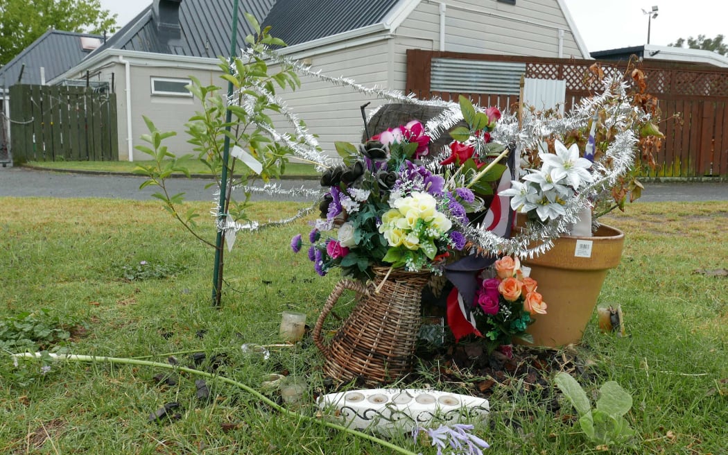 The Flaxmere community came together to create a memorial for Kelly Donner at the scene of his murder behind the local tavern.