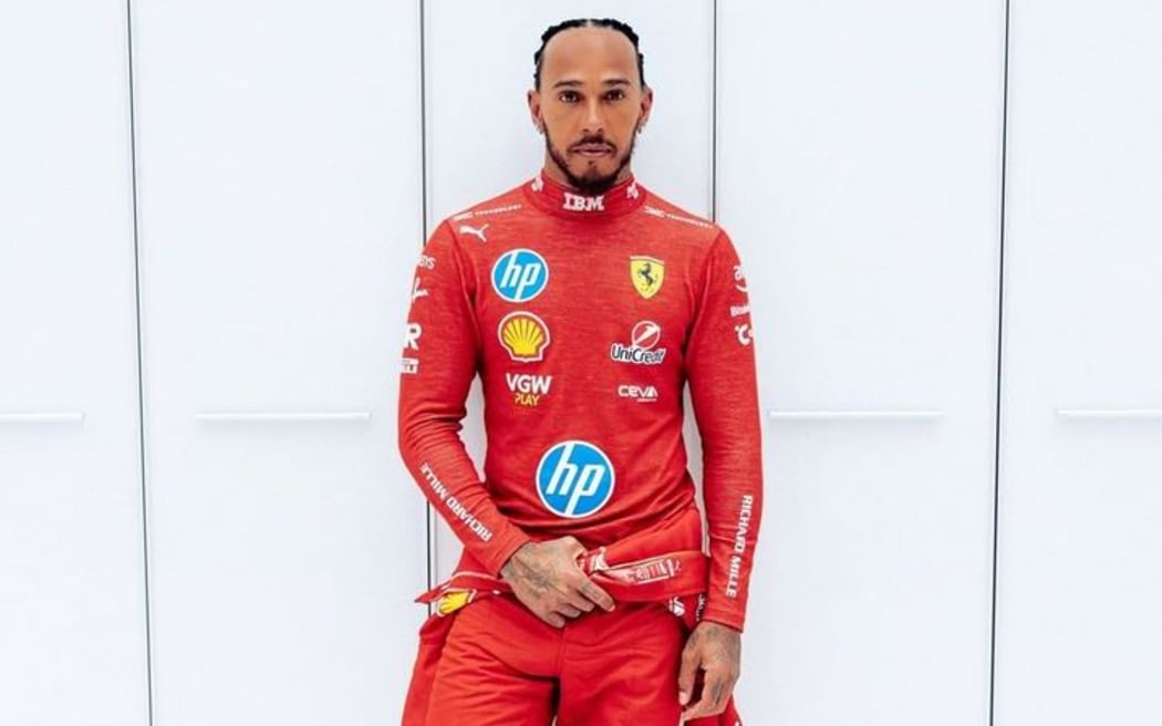 Lewis Hamilton posted this picture on Instagram captioning it FIRST TIME IN RED.