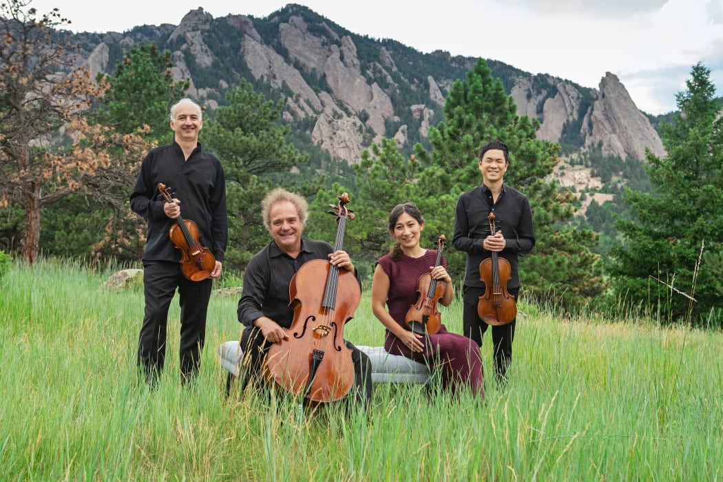 First violinist Edward Dusinberre, left, and the Takács Quartet.