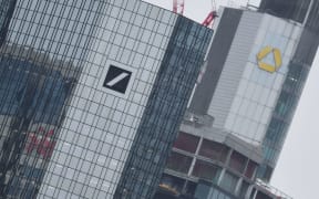 Deutsche Bank (left) and Commerzbank (right) headquarters in Frankfurt.