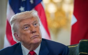 US President Donald Trump speaks during a bilateral meeting with Britain's Prime Minister Keir Starmer at the Trump Turnberry Golf Courses, in Turnberry south west Scotland on July 28, 2025. (Photo by Christopher Furlong / POOL / AFP)