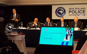 Winston Peters addresses the Police Association conference.