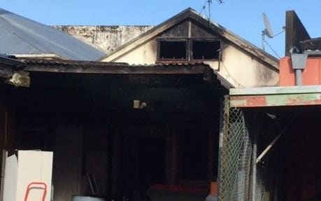The aftermath of the fire at the Pizza Box in Paeroa.