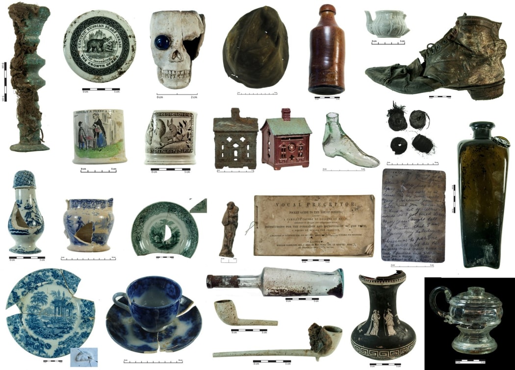 Artefacts collected by the Christchurch Archaeology Project.
