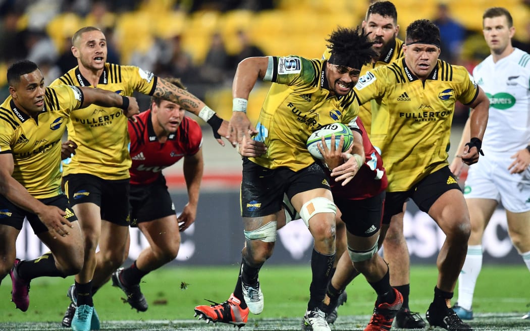 Hurricanes' Ardie Savea in action during the Super Rugby match between Hurricanes v Crusaders.