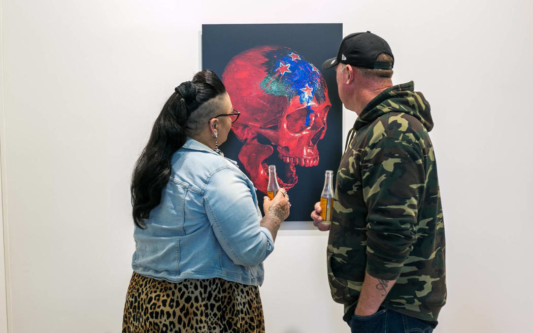 Artwork from Raymond Sagapolutele's Aua E Te Fefe Exhibit.