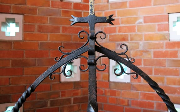 Detail of the cover to the baptismal font