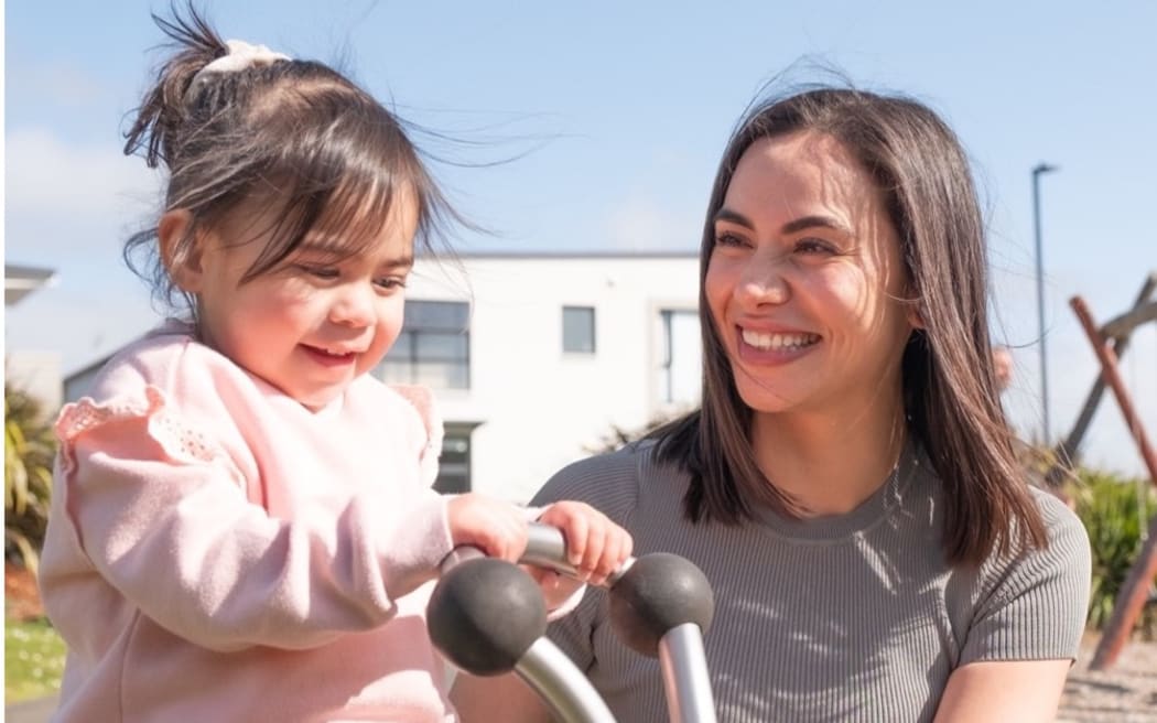 Woman and toddler