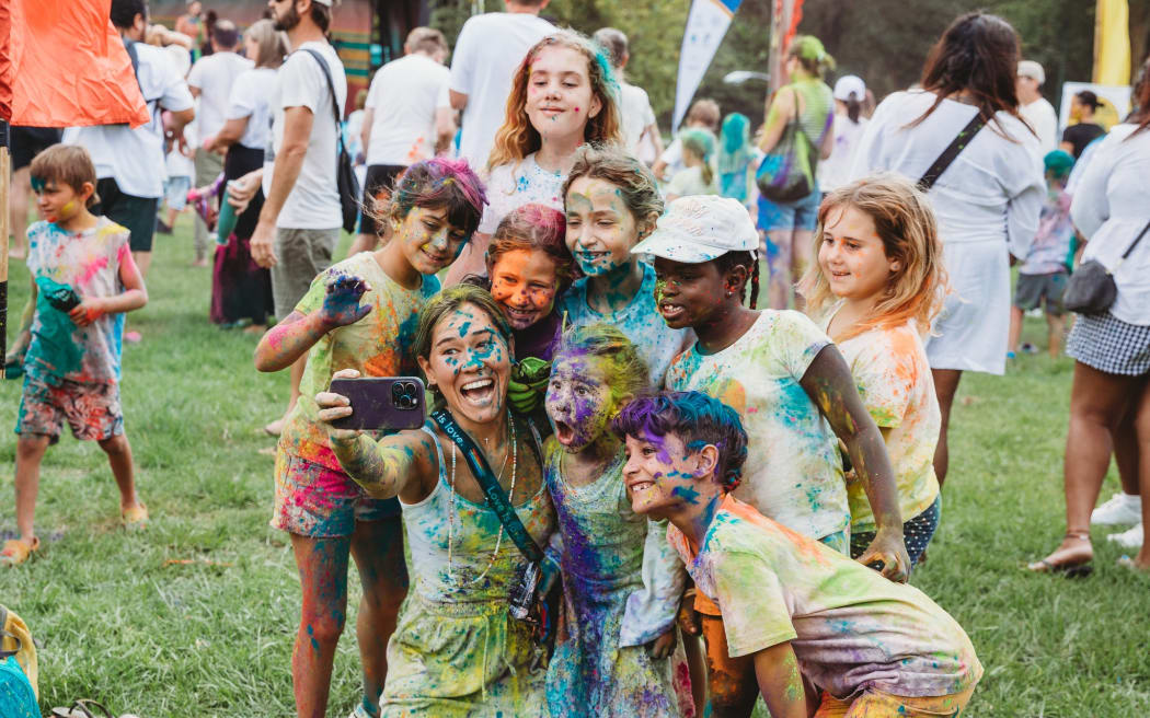 Thousands attended Holi Colour Splash in Tauranga’s Memorial Park.