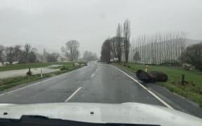 Rainy conditions along SH6 in the upper South Island on 18 August, 2022.