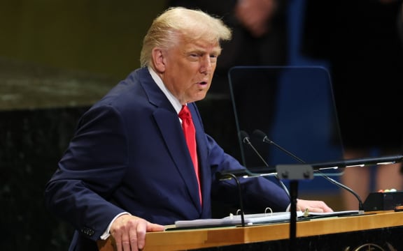 US President Donald Trump delivers remarks to the United Nations General Assembly at the UN headquarters in New York City on 23 September, 2025.