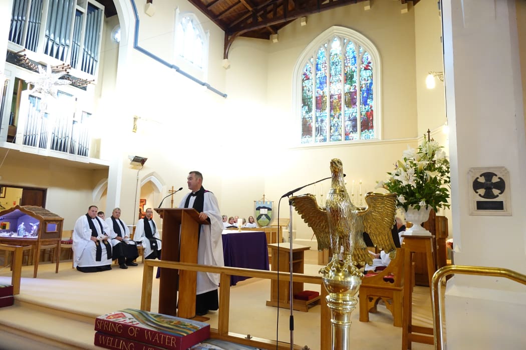 Dean of Waikato, Very Reverend Peter Rickman addressing the congregation at St Peter’s Cathedral