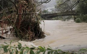 Nelson's Maitai River in flood on 18 August, 2022.