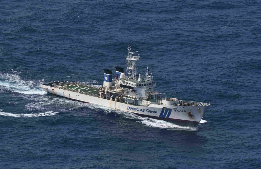 Japan Coast Guard Patrol Ship Kudaka conducts a search operation of a Panamanian freighter Gulf Livestock 1 which sent a distress signal off of Amami Oshima in Kagoshima Prefecture on Sep. 3, 2020.