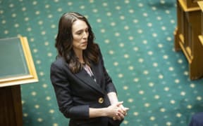 Prime Minister Jacinda Ardern in Parliament as Grant Robertson delivers Budget 2020.