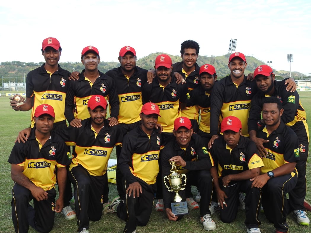 Papua New Guinea celebrate their triumph in the T20 tri-series.