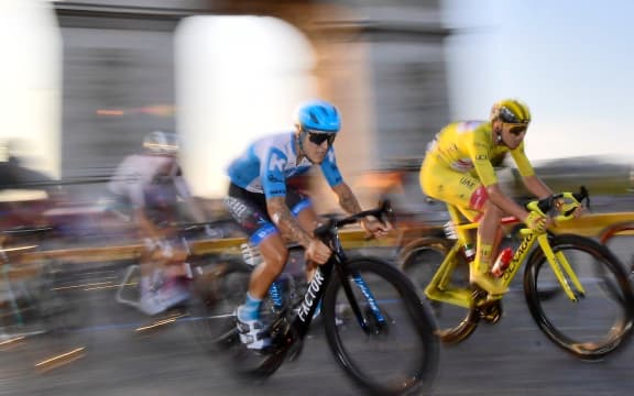 LYON, FRANCE - SEPTEMBER 12 : Peleton during stage 14 of the 107th edition of the 2020 Tour de France cycling race, a stage of 170 kms with start in Clermont-Ferrand and finish in Lyon on September 12, 2020 in Lyon, France, 12/09/2020