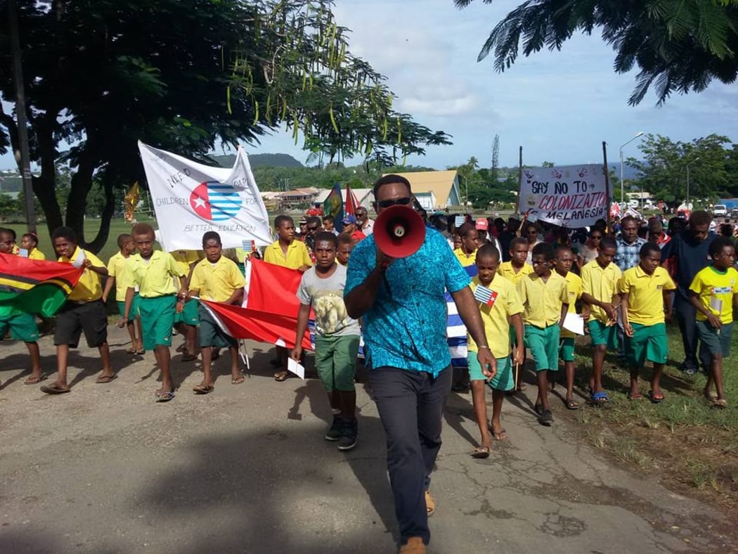 A march organised by Vanuatu’s Free West Papua Association calling on the Melanesian Spearhead Group to give full membership to the United Liberation Movement for West Papua.