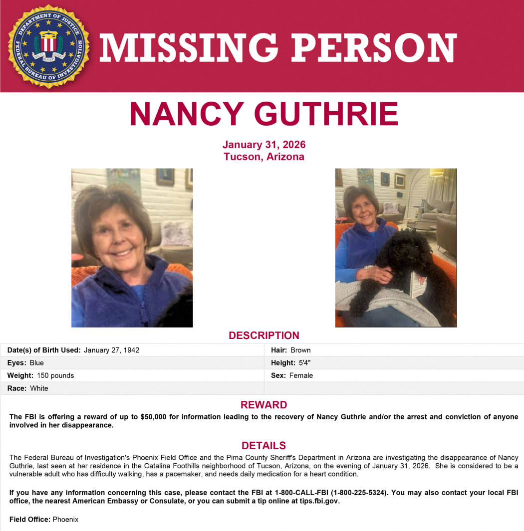 Arizona sheriff says Nancy Guthrie presumed to 'still be out there ...