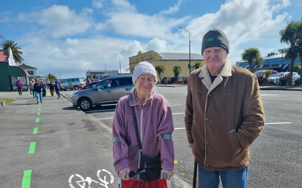 Del and Marie Morgan attended the Westport protest.