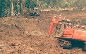 Earth moving underway by logging company in Solomon Islands' Temotu province.