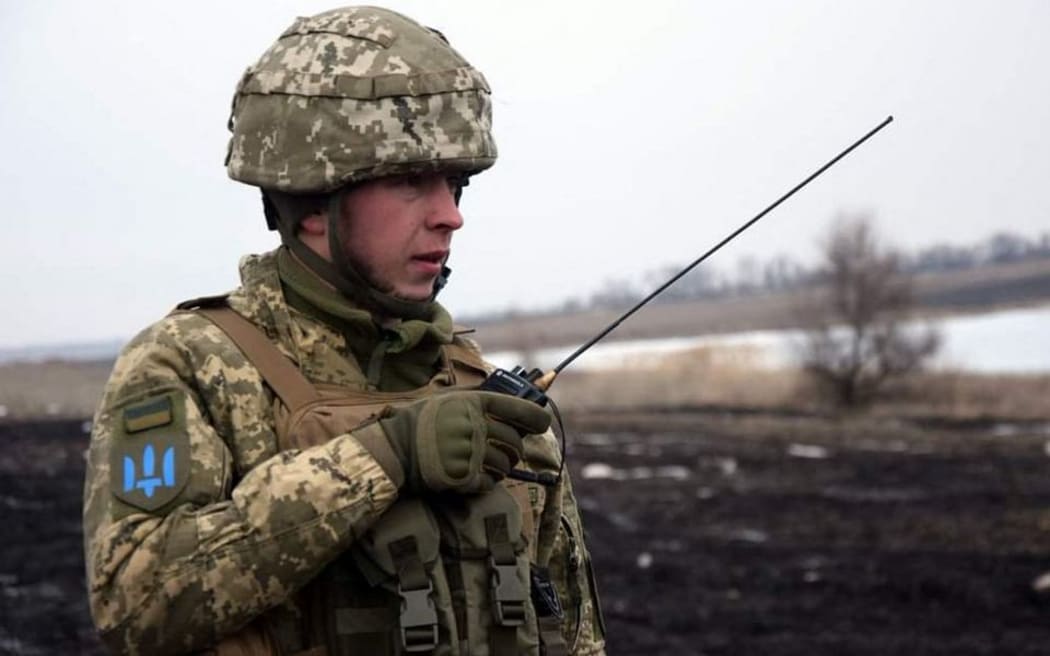 Image released by Armed Forces of Ukraine on Feb 13, 2022 shows Ukrainian soldiers conducts firing exercises in undisclosed location.