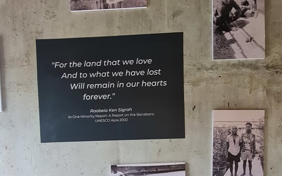 Images from the exhibition highlighting the campaign seeking justice for Banabans, held at Auckland's Silo 6 in February this year.